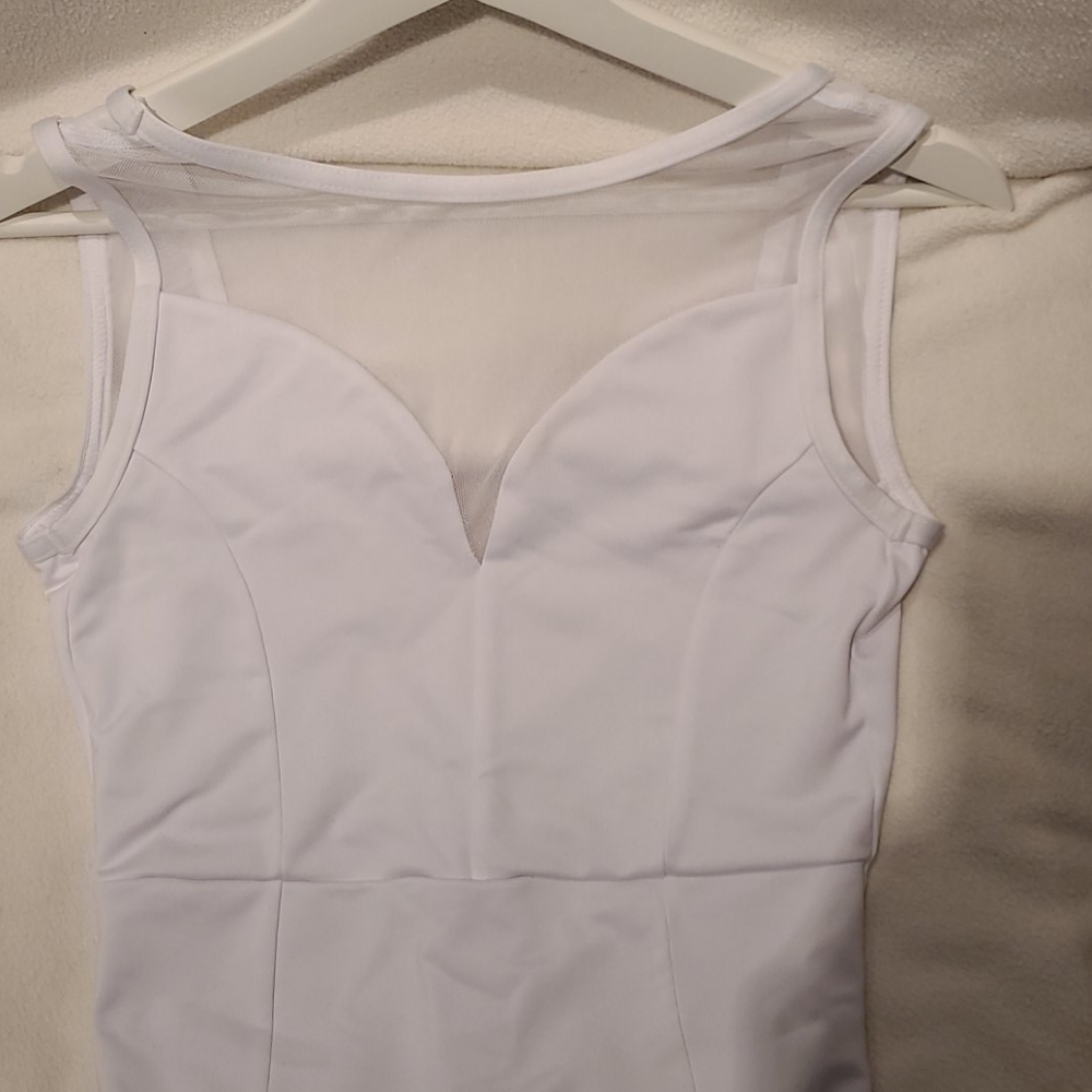 Ainsliewear Bianca mesh white ballet leotard